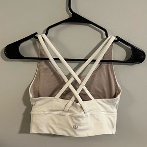 lululemon athletica White and Beige Strappy Sports Bra
